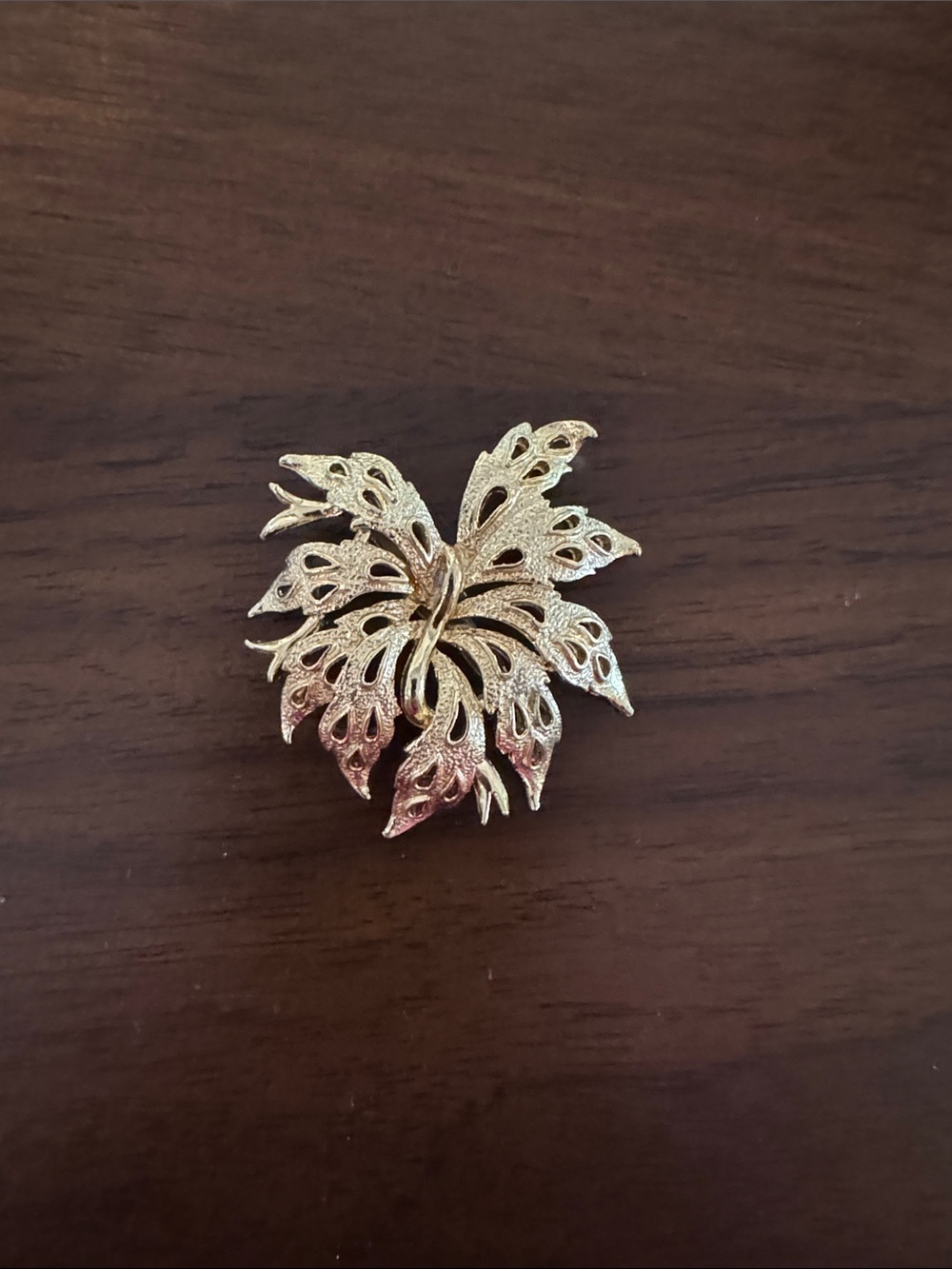 Gold Leaf Floral Brooch